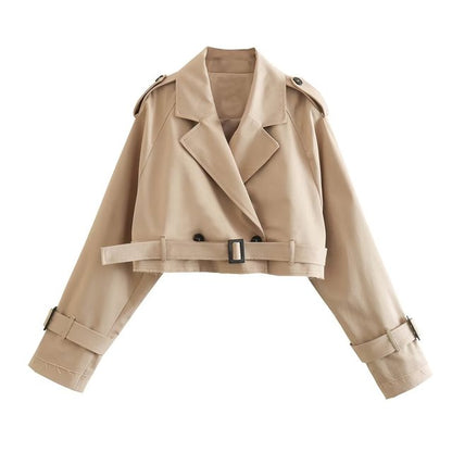 Cropped trench for kvinner