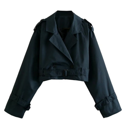 Cropped trench for kvinner