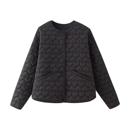 – Quilted jacket with heart motif