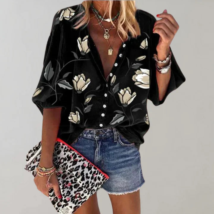 trendy blomsterbluse