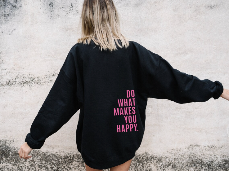 Ravikna | What Makes You Happy - Boktrykk - Casual Sweatshirt med Hette