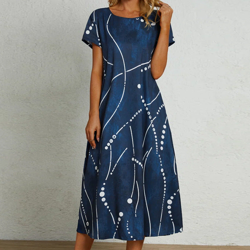 Casual Lines Blue Dress