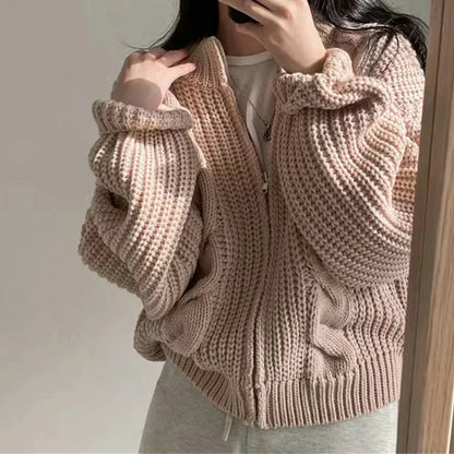 tykk kabelstrikket cardigan