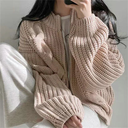 tykk kabelstrikket cardigan