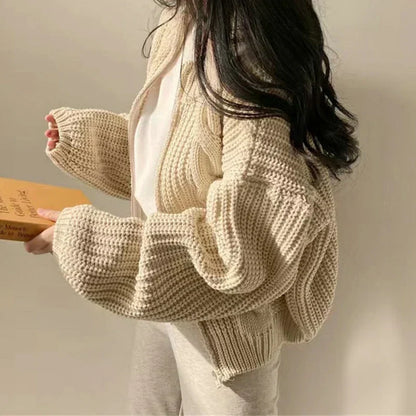 tykk kabelstrikket cardigan