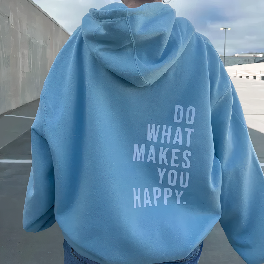 Ravikna | What Makes You Happy - Boktrykk - Casual Sweatshirt med Hette