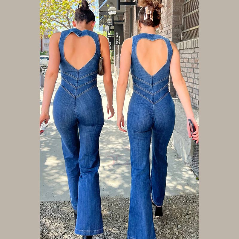 Bodycon Ryggløs Hjerte Jumpsuit