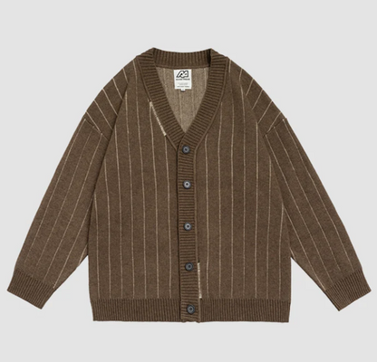 Stripete retrostrikket cardigan