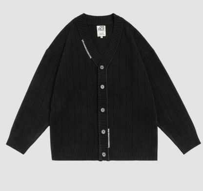 Stripete retrostrikket cardigan