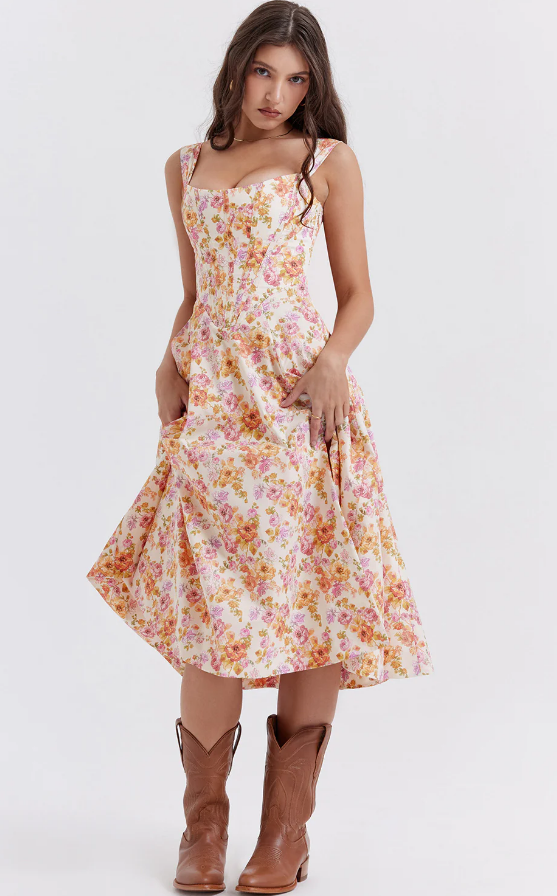 Bella Floral Midi Dress