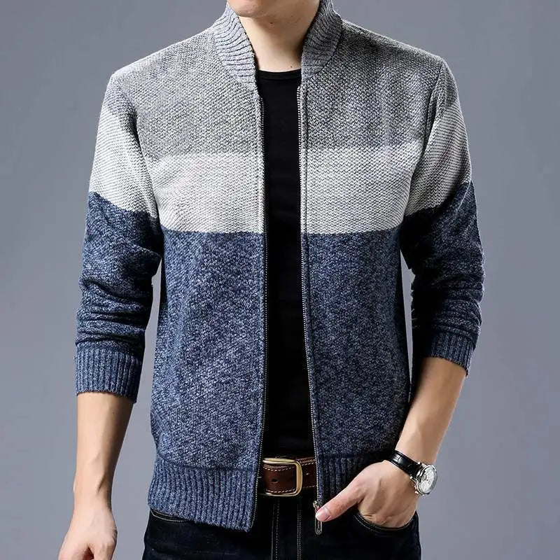 Tri-Tone Cardigan med overtrekk