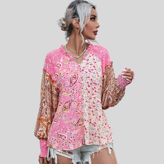 Boho-bluse med puffermer