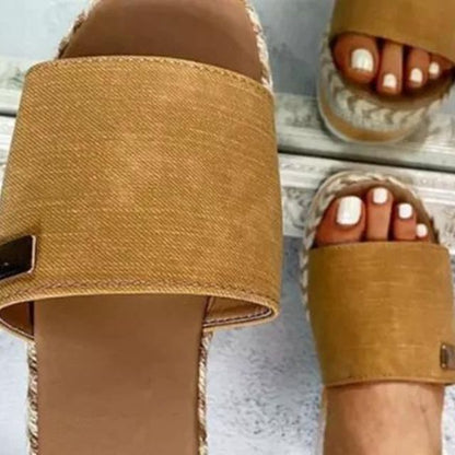 Uformelle sandaler med kilehæl og espadrillesåle