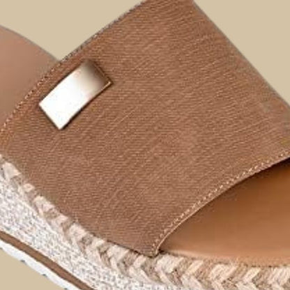 Uformelle sandaler med kilehæl og espadrillesåle