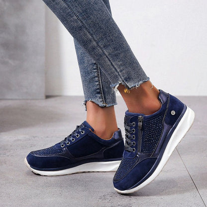 Trendy paljett kile sneakers for kvinner