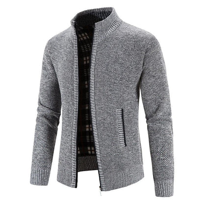 Strikket cardigan genserjakke for menn