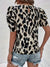 bluse med all-over print og rund hals