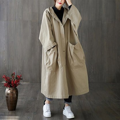 Zain™ Trenchcoat med Hette