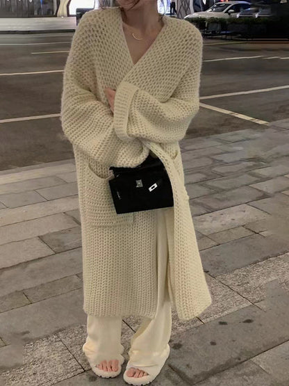 Vintage løsstrikket, oversized cardigan