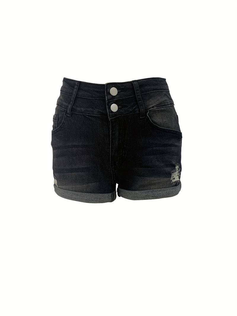 vår/sommer ribbede denimshorts