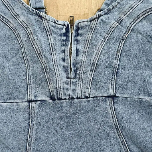 Denimkjole med justerbare stropper