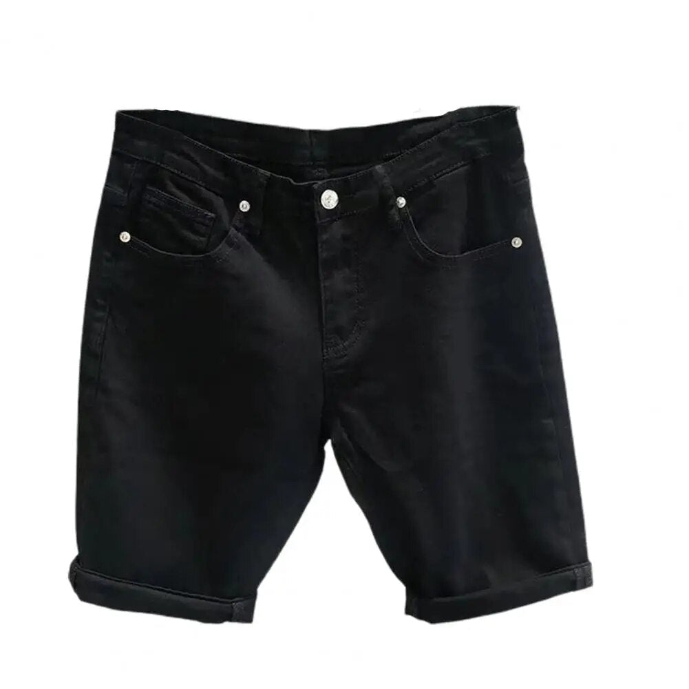 Slim Straight Denim Shorts for menn