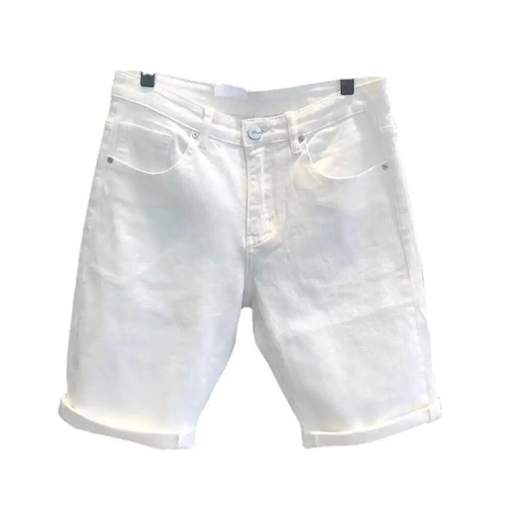 Slim Straight Denim Shorts for menn