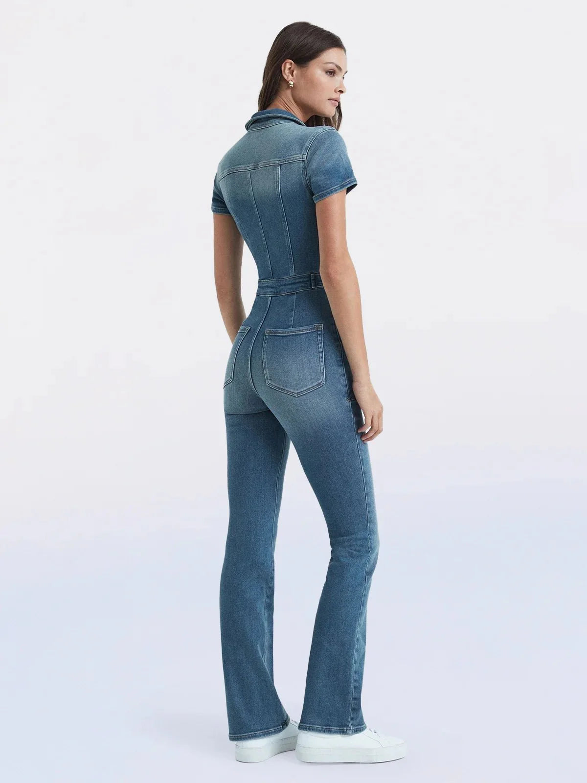 Smal Bootcut Denim Jumpsuit