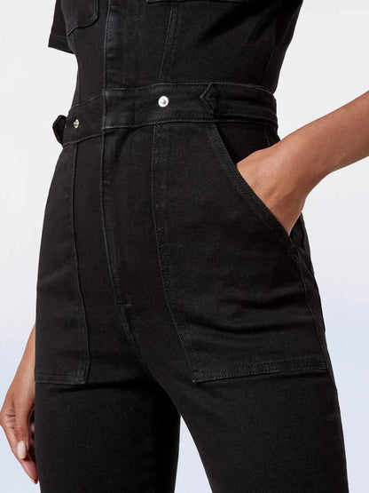 Smal Bootcut Denim Jumpsuit