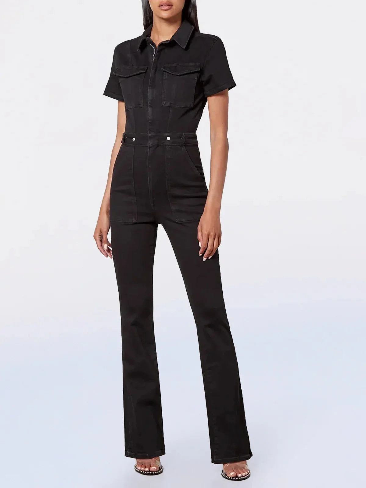 Smal Bootcut Denim Jumpsuit