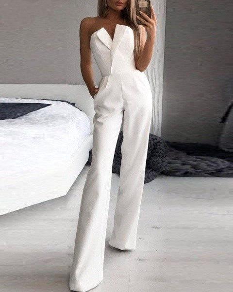 Ravikna Rød ermeløs Jumpsuit