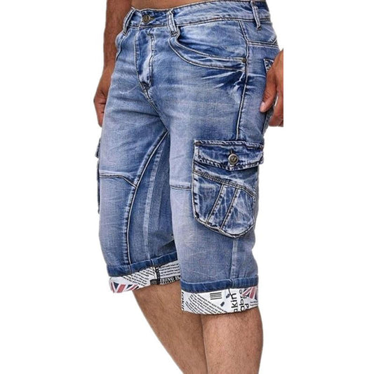 Cargobukser i denim