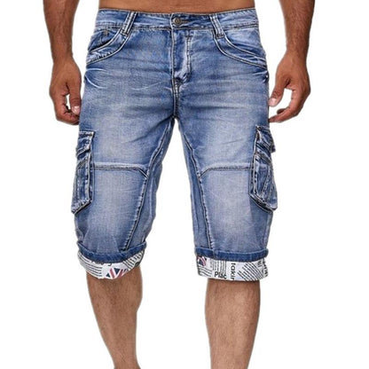 Cargobukser i denim