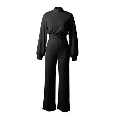 Ravikna Ren Farge Halv Krage Jumpsuits