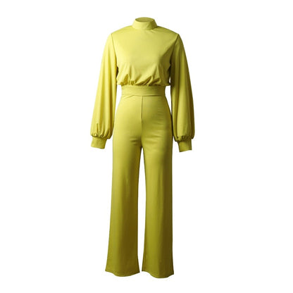 Ravikna Ren Farge Halv Krage Jumpsuits