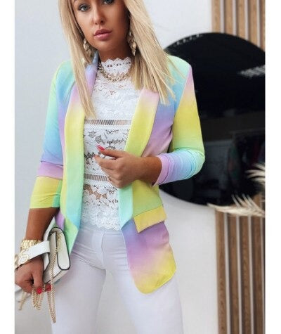 Ravikna Langermet Tie-Dye-Blazer